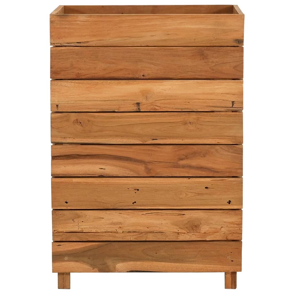 Letto Rialzato 50x40x72 cm Legno di Teak di Recupero e Acciaio