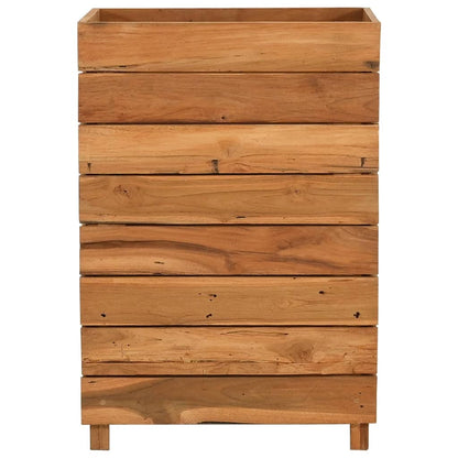Letto Rialzato 50x40x72 cm Legno di Teak di Recupero e Acciaio