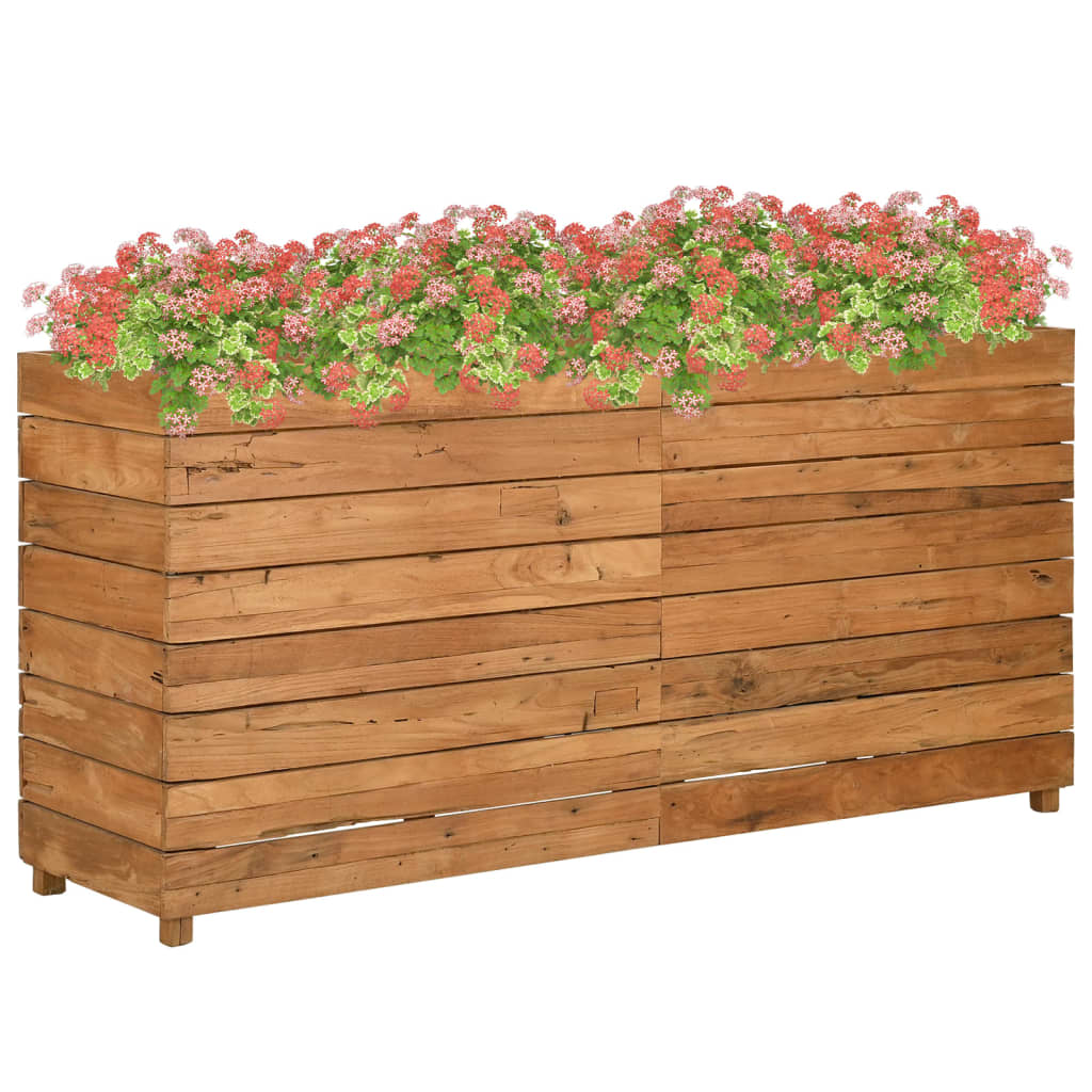 Letto Rialzato 150x40x72 cm Legno di Teak di Recupero e Acciaio