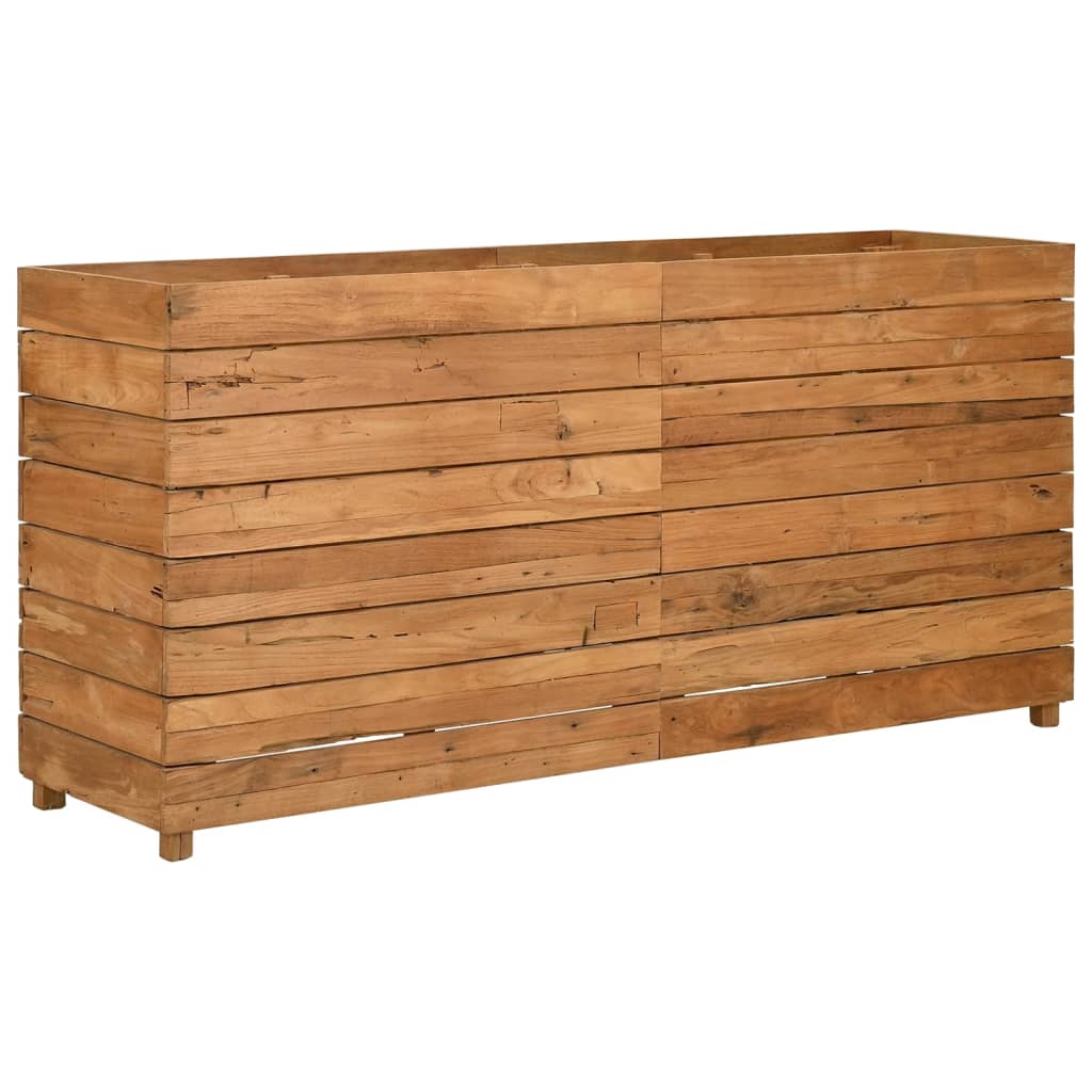 Letto Rialzato 150x40x72 cm Legno di Teak di Recupero e Acciaio