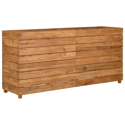 Letto Rialzato 150x40x72 cm Legno di Teak di Recupero e Acciaio