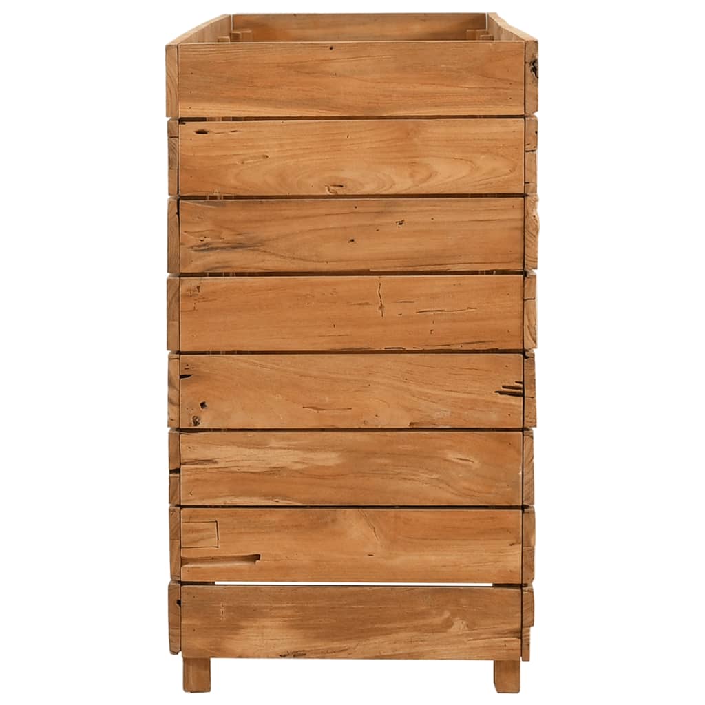Letto Rialzato 150x40x72 cm Legno di Teak di Recupero e Acciaio