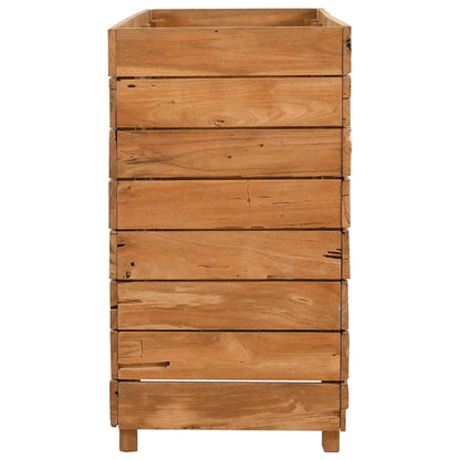 Letto Rialzato 150x40x72 cm Legno di Teak di Recupero e Acciaio