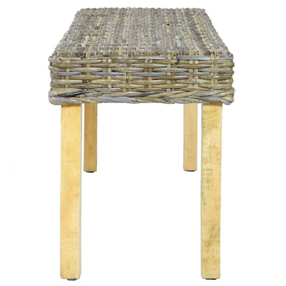 Panca 110 cm in Rattan Naturale Kubu e Massello di Mango