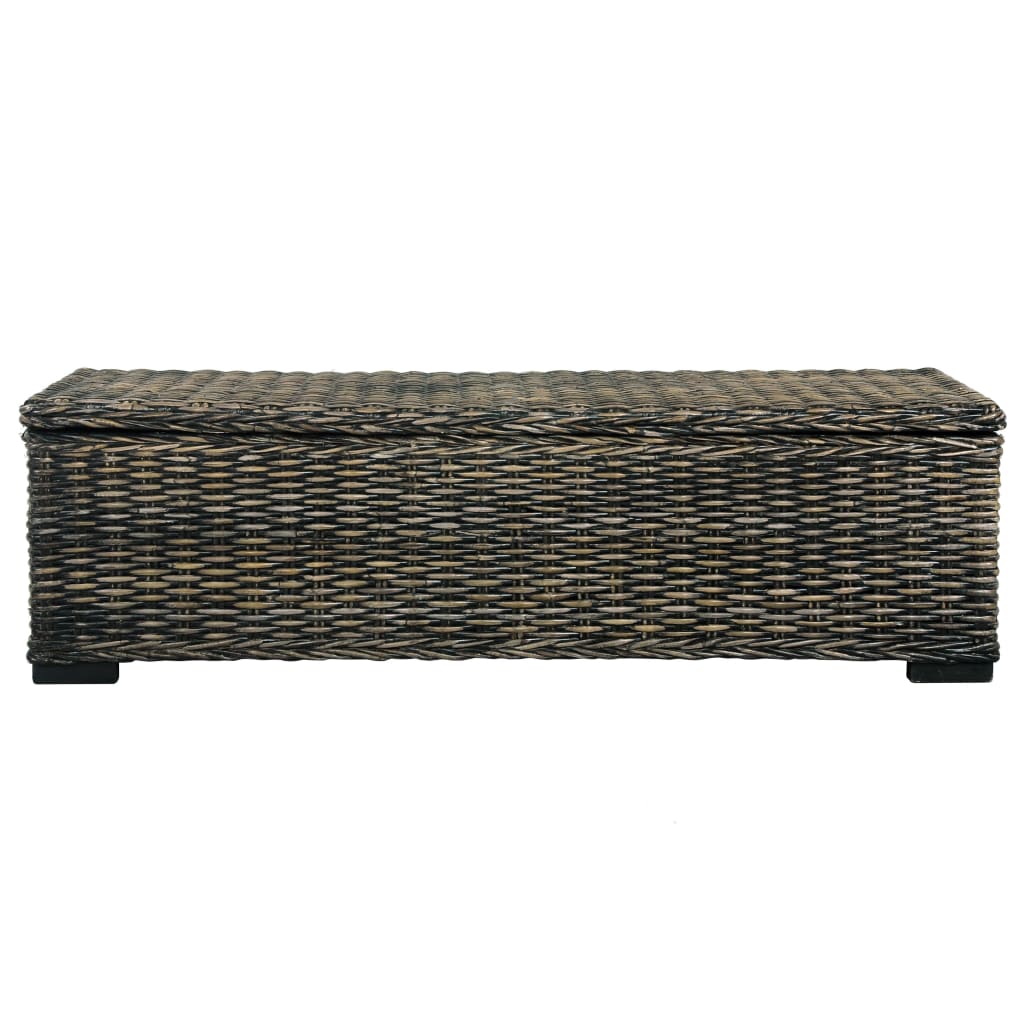 Scatola Portaoggetti 120 cm Nera Rattan Kubu e Massello Mango