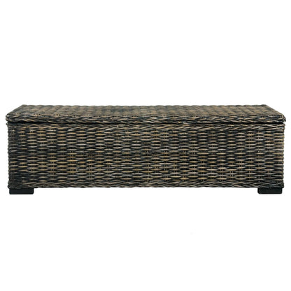 Scatola Portaoggetti 120 cm Nera Rattan Kubu e Massello Mango