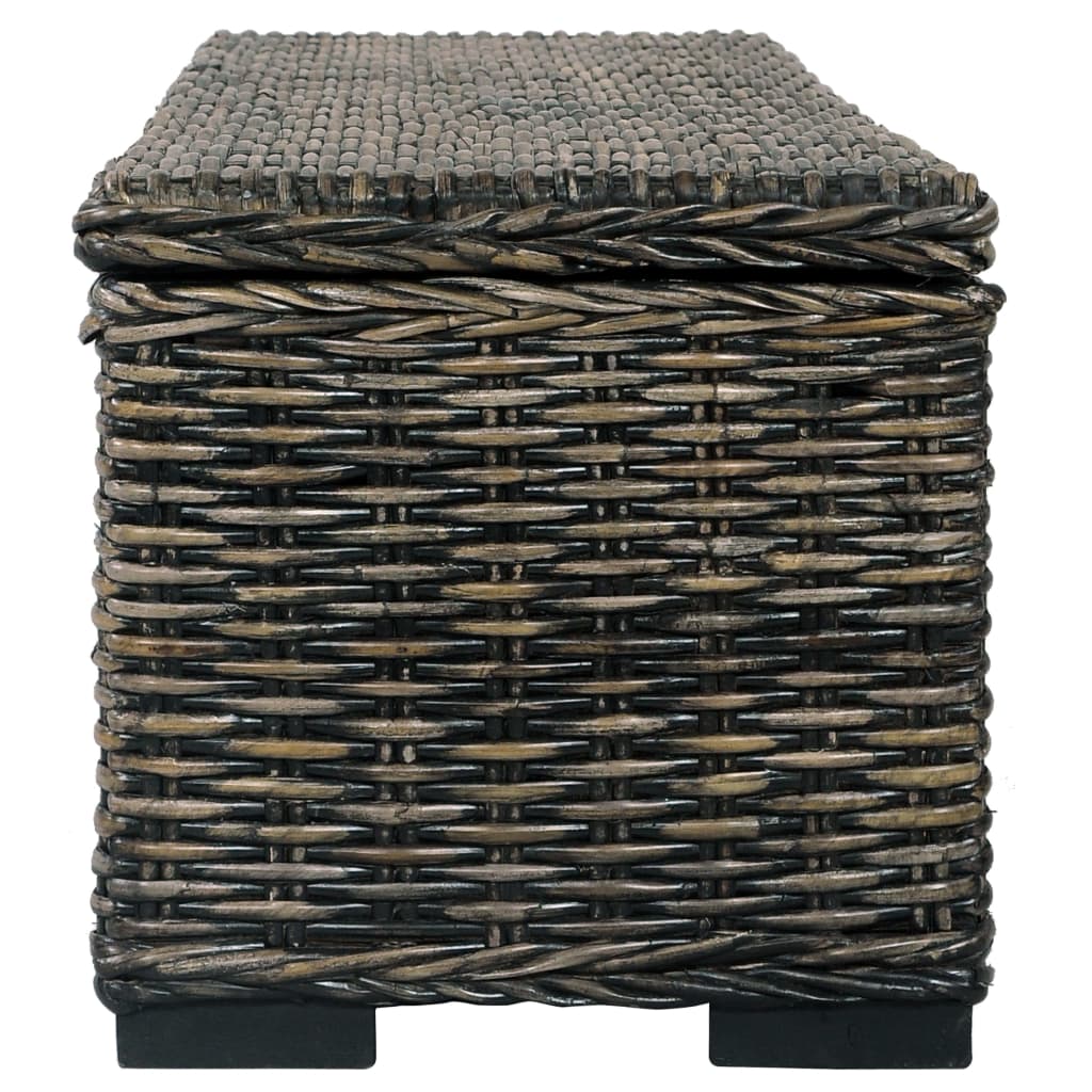 Scatola Portaoggetti 120 cm Nera Rattan Kubu e Massello Mango