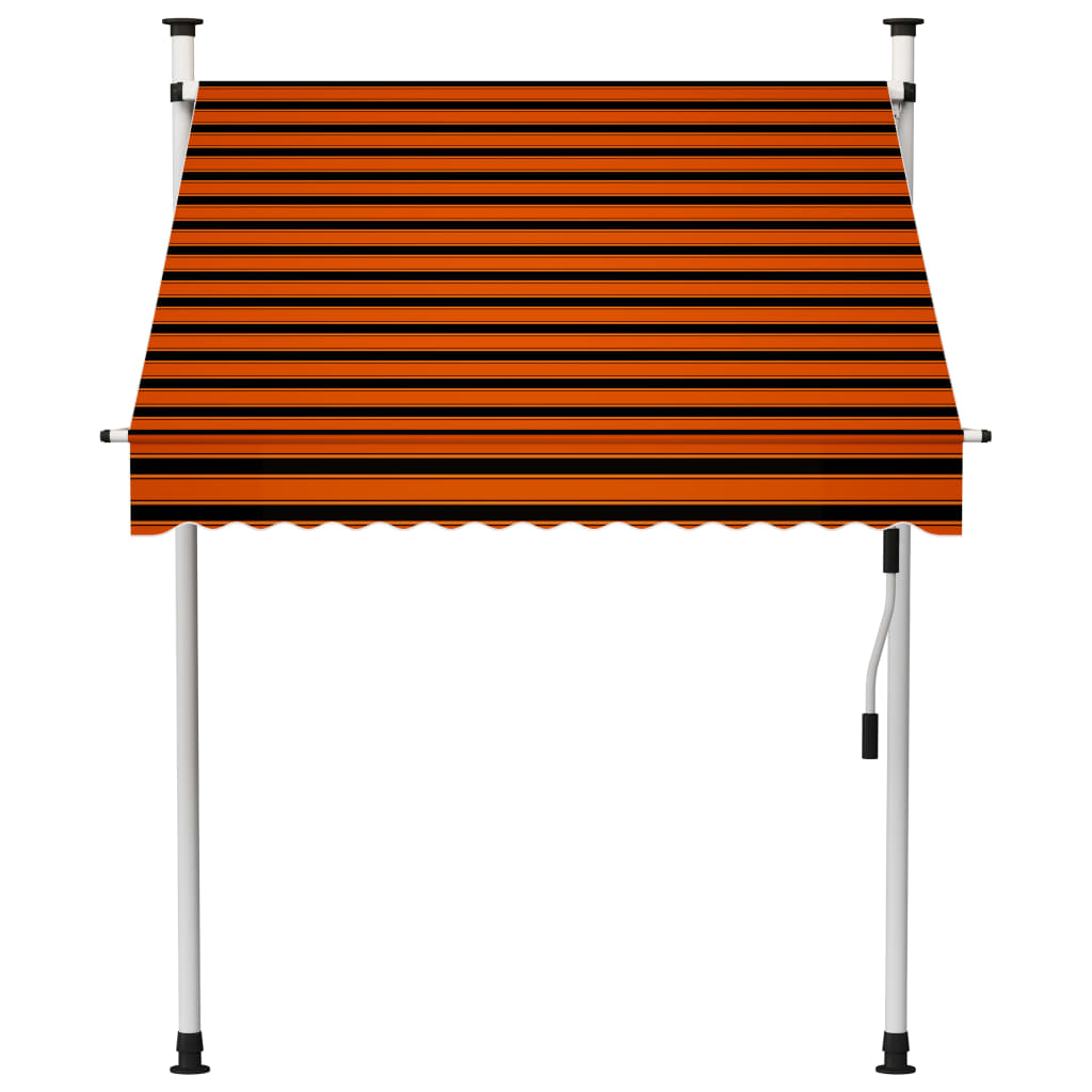 Tenda da Sole Retrattile Manuale 150 cm Arancione e Marrone