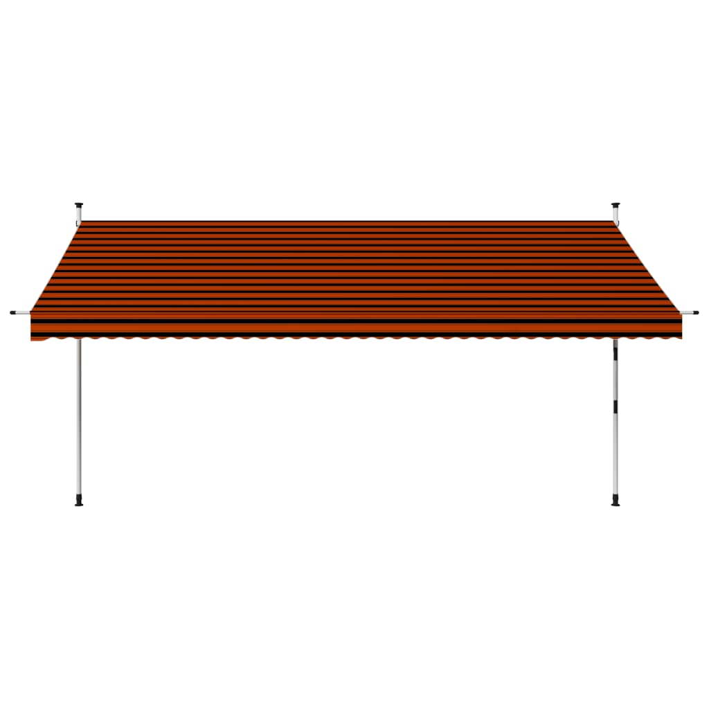 Tenda da Sole Retrattile Manuale 400 cm Arancione e Marrone