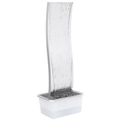 Fontana da Giardino con Pompa in Acciaio Inox 130 cm Curvo