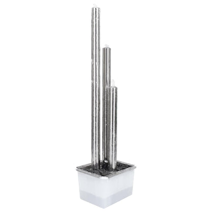 Fontana da Giardino Argento 48x34x153 cm in Acciaio Inox