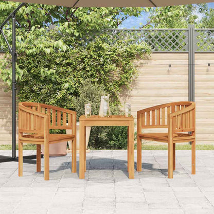 Sedie a Forma di Banana 2 pz in Legno Massello de Teak