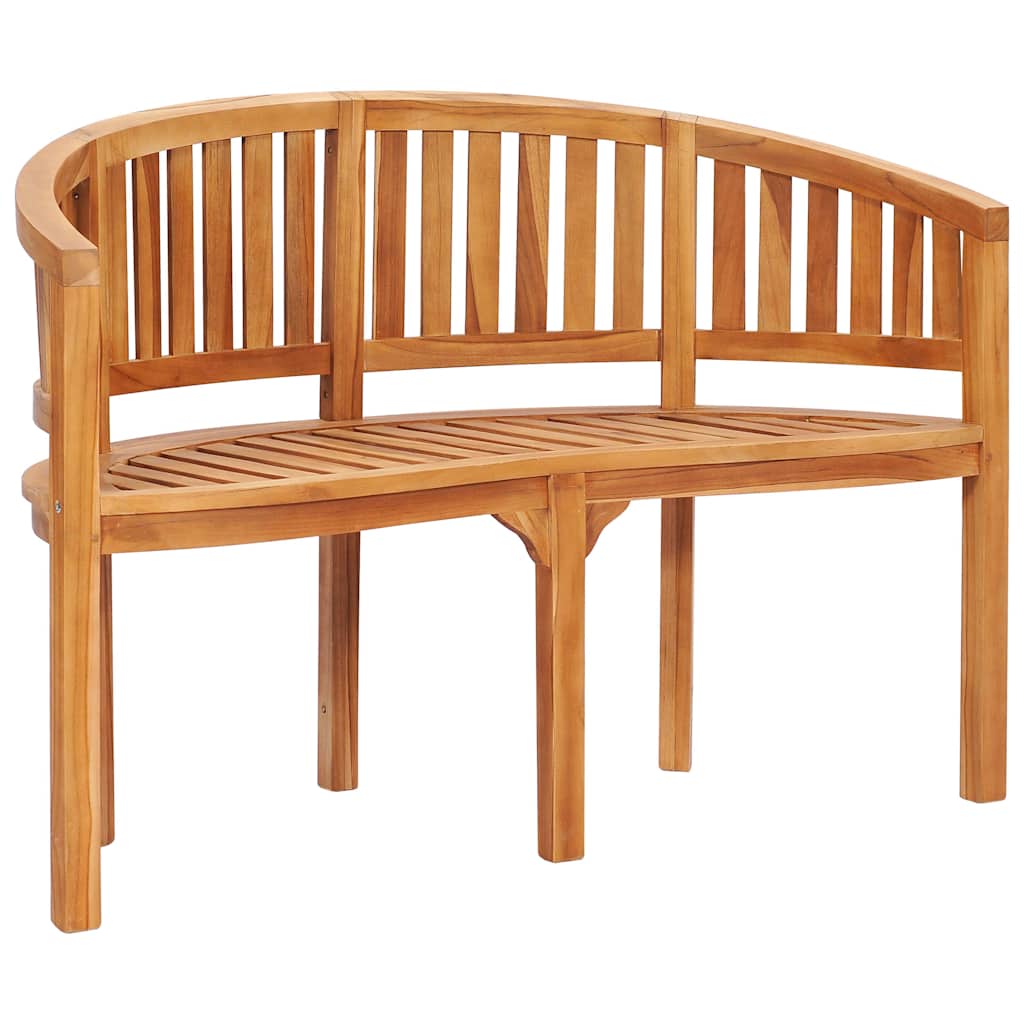 Panchina a Forma di Banana 120 cm in Legno Massello di Teak