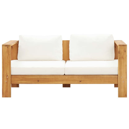Sedia da Giardino con Cuscino 140 cm Bianco Crema Legno Acacia