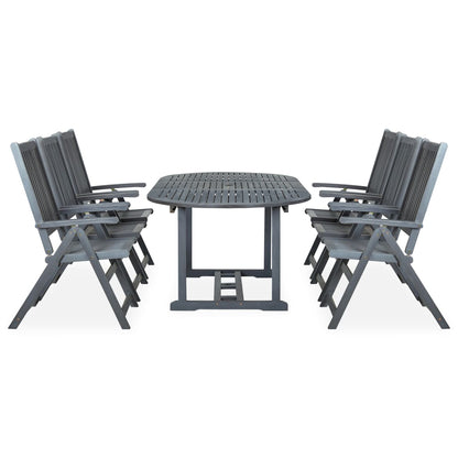 Set da Pranzo da Giardino 7 pz Legno Massello di Acacia Grigio