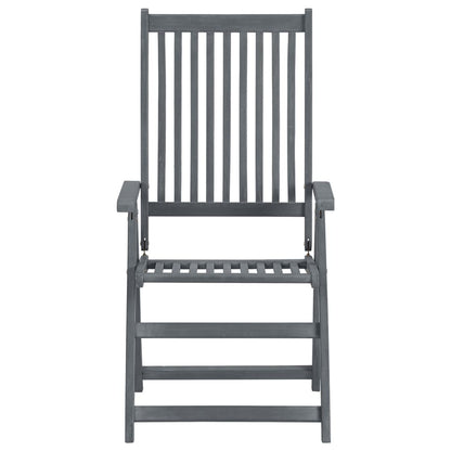 Set da Pranzo da Giardino 7 pz Legno Massello di Acacia Grigio