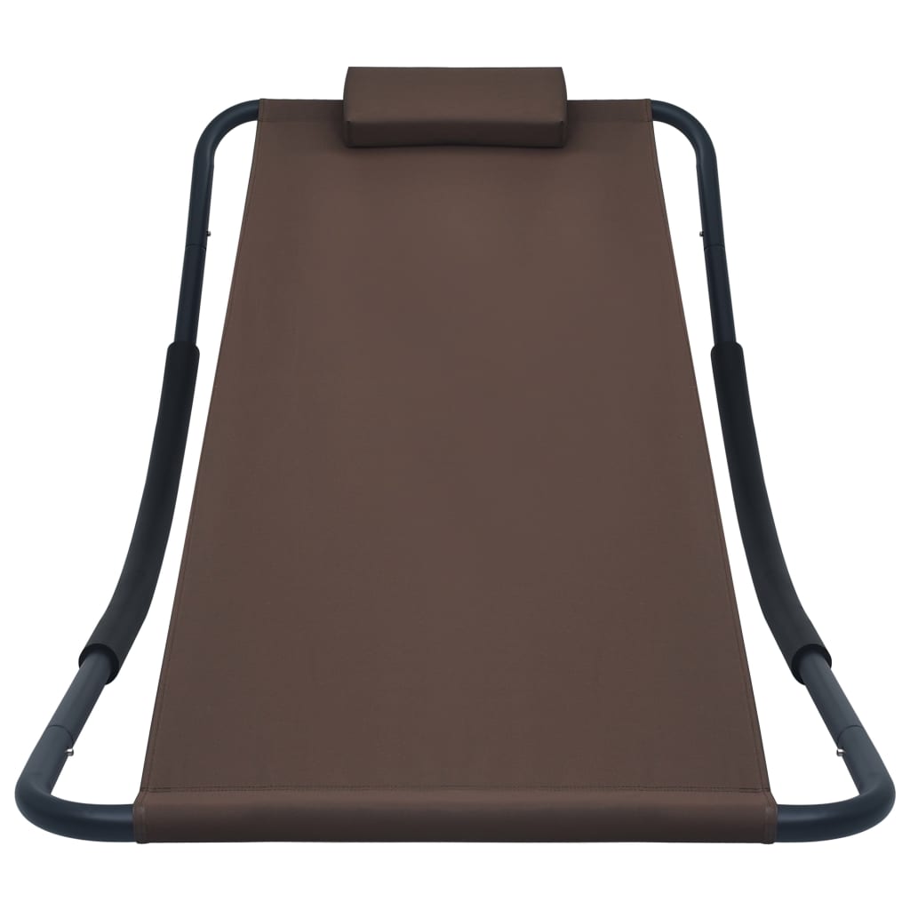 Lettino da Giardino Marrone 200x90 cm in Acciaio