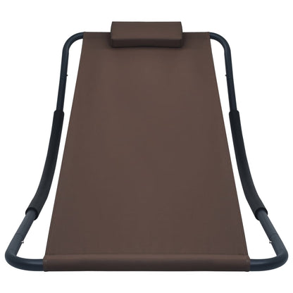Lettino da Giardino Marrone 200x90 cm in Acciaio