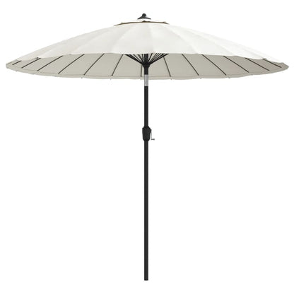 Ombrellone da Esterni Palo in Alluminio 270 cm Bianco Sabbia