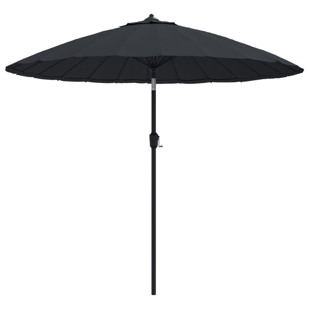 Ombrellone da Giardino con Palo in Alluminio 270 cm Nero