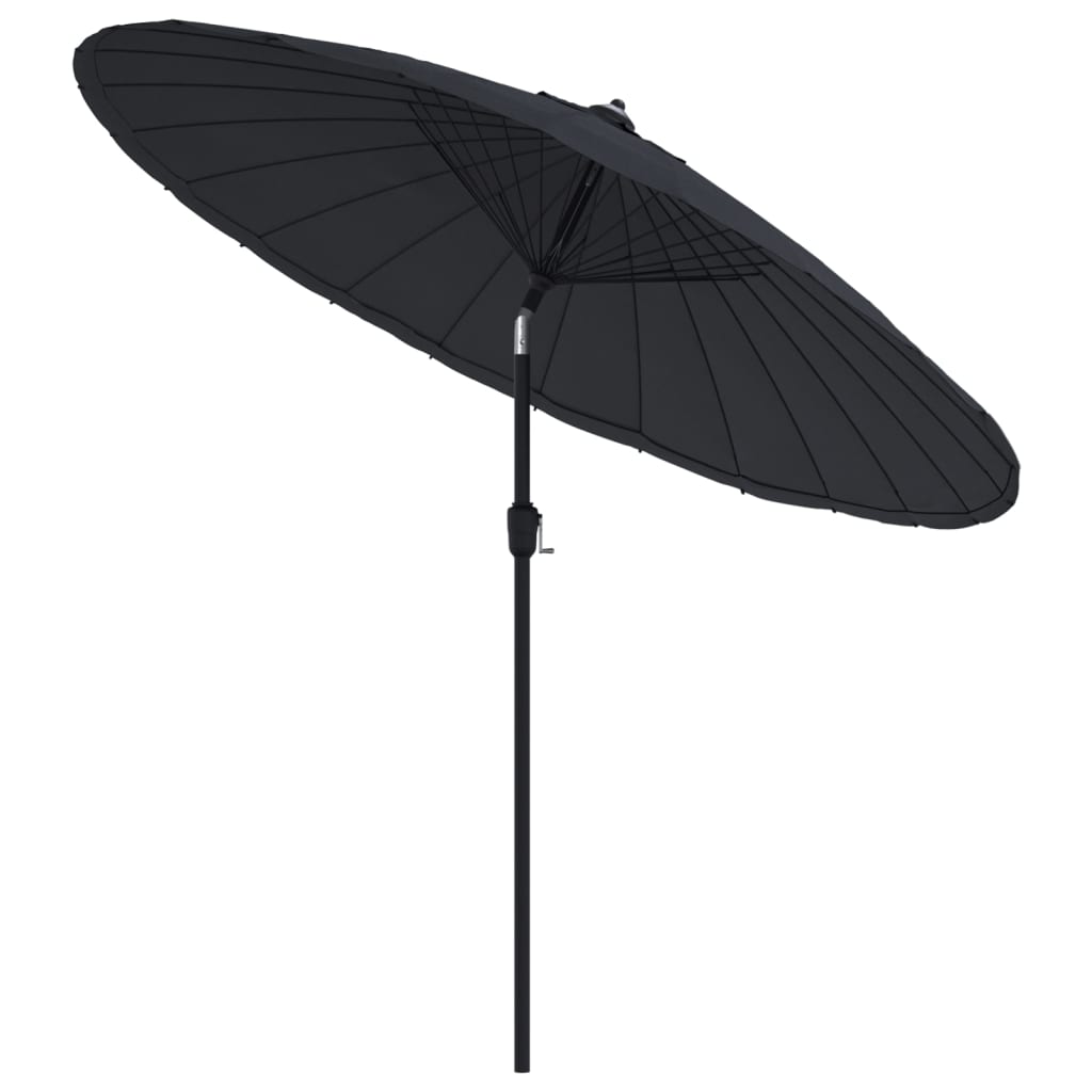 Ombrellone da Giardino con Palo in Alluminio 270 cm Nero