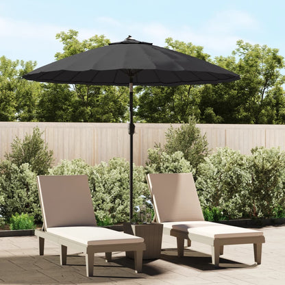 Ombrellone da Giardino con Palo in Alluminio 270 cm Nero