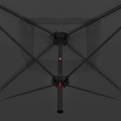 Ombrellone Doppio con Palo in Acciaio 250x250 cm Antracite