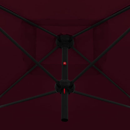 Ombrellone Doppio con Palo in Acciaio 250x250 cm Rosso Bordò