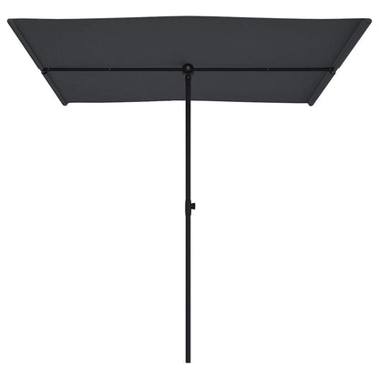 Ombrellone da Giardino con Palo in Alluminio 2x1,5 m Nero