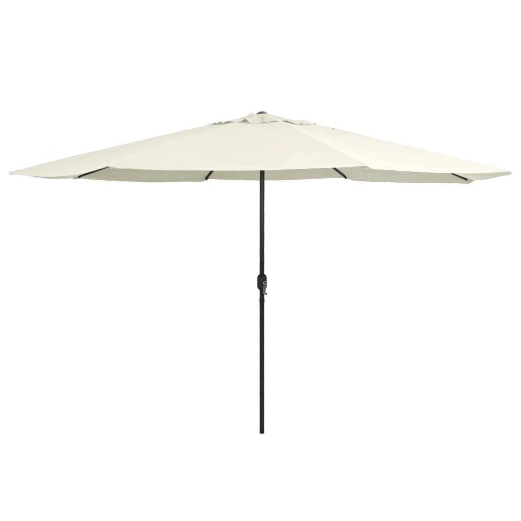Ombrellone da Giardino con Palo in Metallo 390 cm Bianco Sabbia