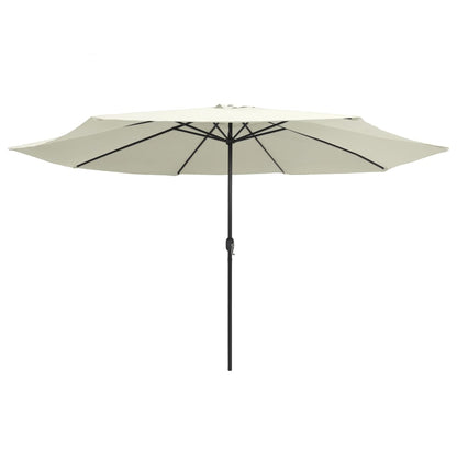 Ombrellone da Giardino con Palo in Metallo 390 cm Bianco Sabbia