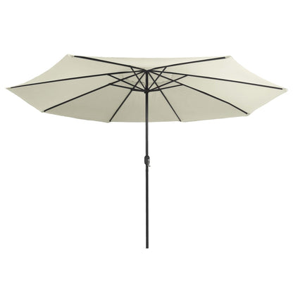 Ombrellone da Giardino con Palo in Metallo 390 cm Bianco Sabbia