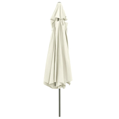 Ombrellone da Giardino con Palo in Metallo 390 cm Bianco Sabbia