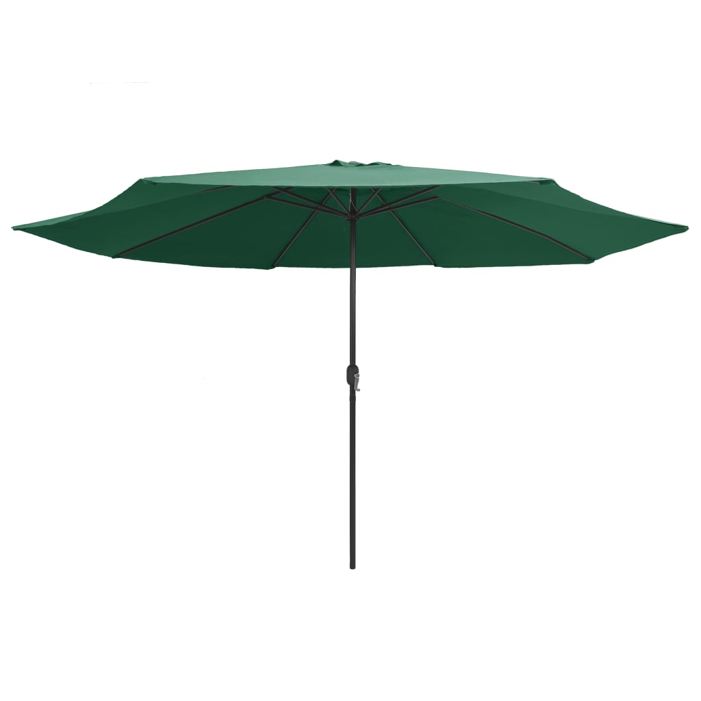Ombrellone da Giardino con Palo in Metallo 390 cm Verde