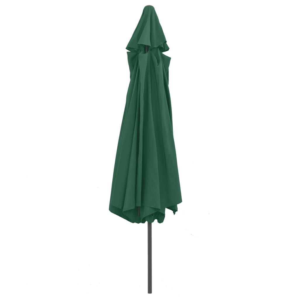 Ombrellone da Giardino con Palo in Metallo 390 cm Verde