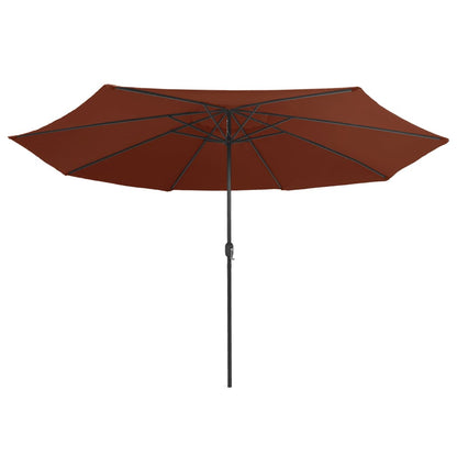 Ombrellone da Giardino con Palo in Metallo 390 cm Terracotta