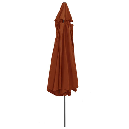 Ombrellone da Giardino con Palo in Metallo 390 cm Terracotta