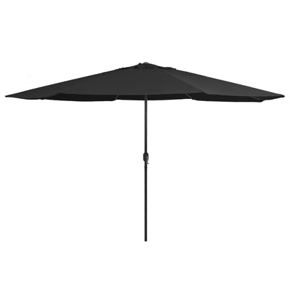 Ombrellone da Giardino con Palo in Metallo 390 cm Nero