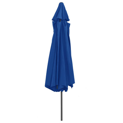 Ombrellone da Esterni con Palo in Metallo 390 cm Azzurro
