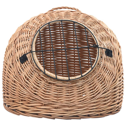 Trasportino per Gatti Grigio 50x42x40 cm in Salice Naturale