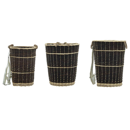 Cesta per Legna con Spallacci 44,5x37x50cm Salice Naturale