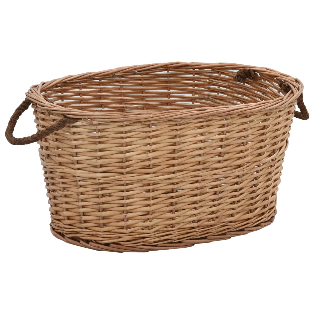 Cesta per Legna con Maniglie 56x40x28 cm Salice Naturale