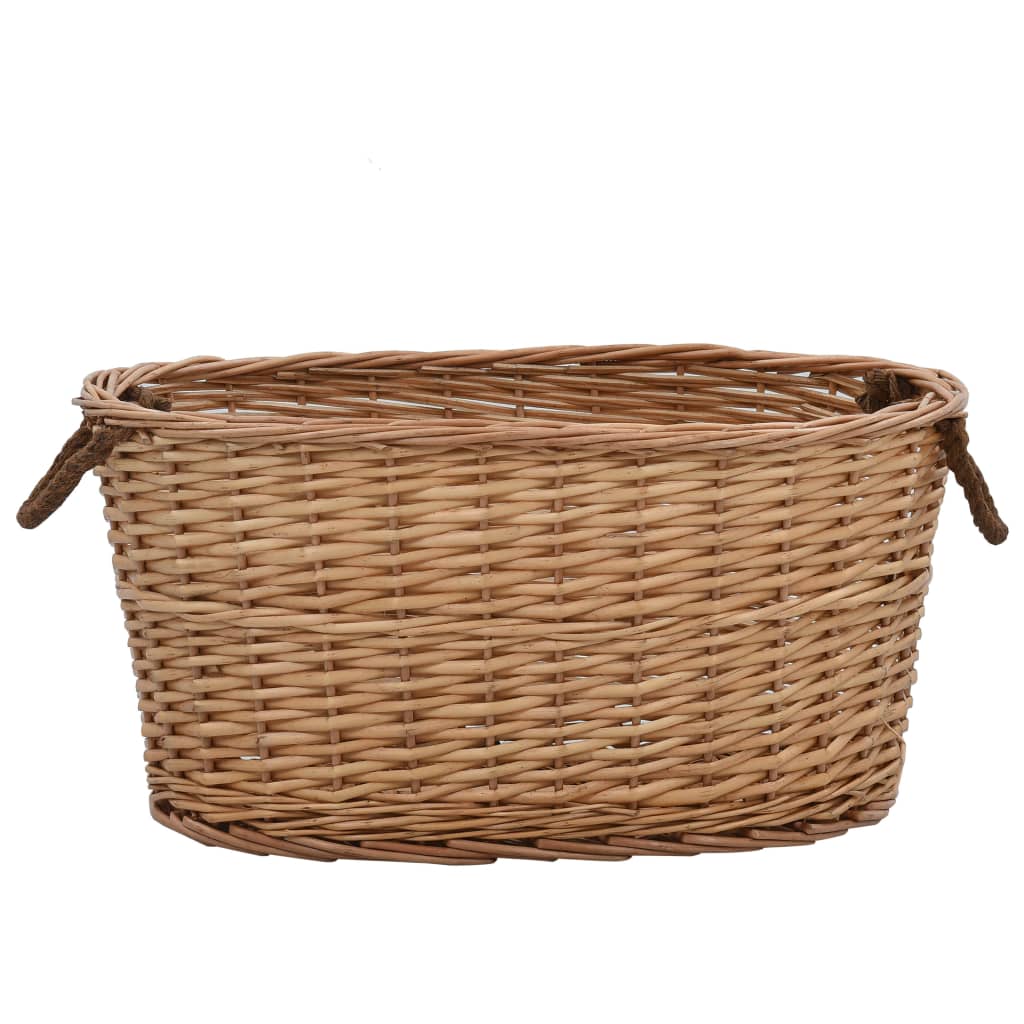 Cesta per Legna con Maniglie 56x40x28 cm Salice Naturale