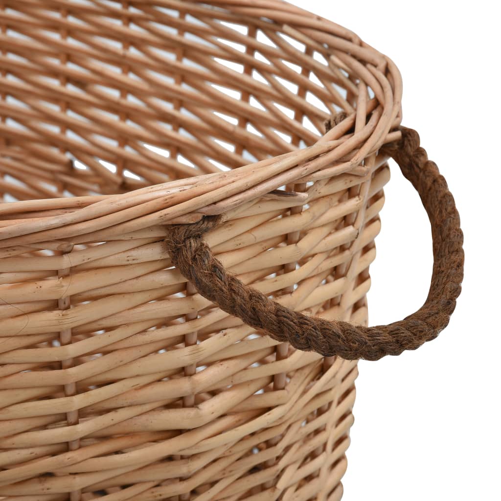 Cesta per Legna con Maniglie 56x40x28 cm Salice Naturale