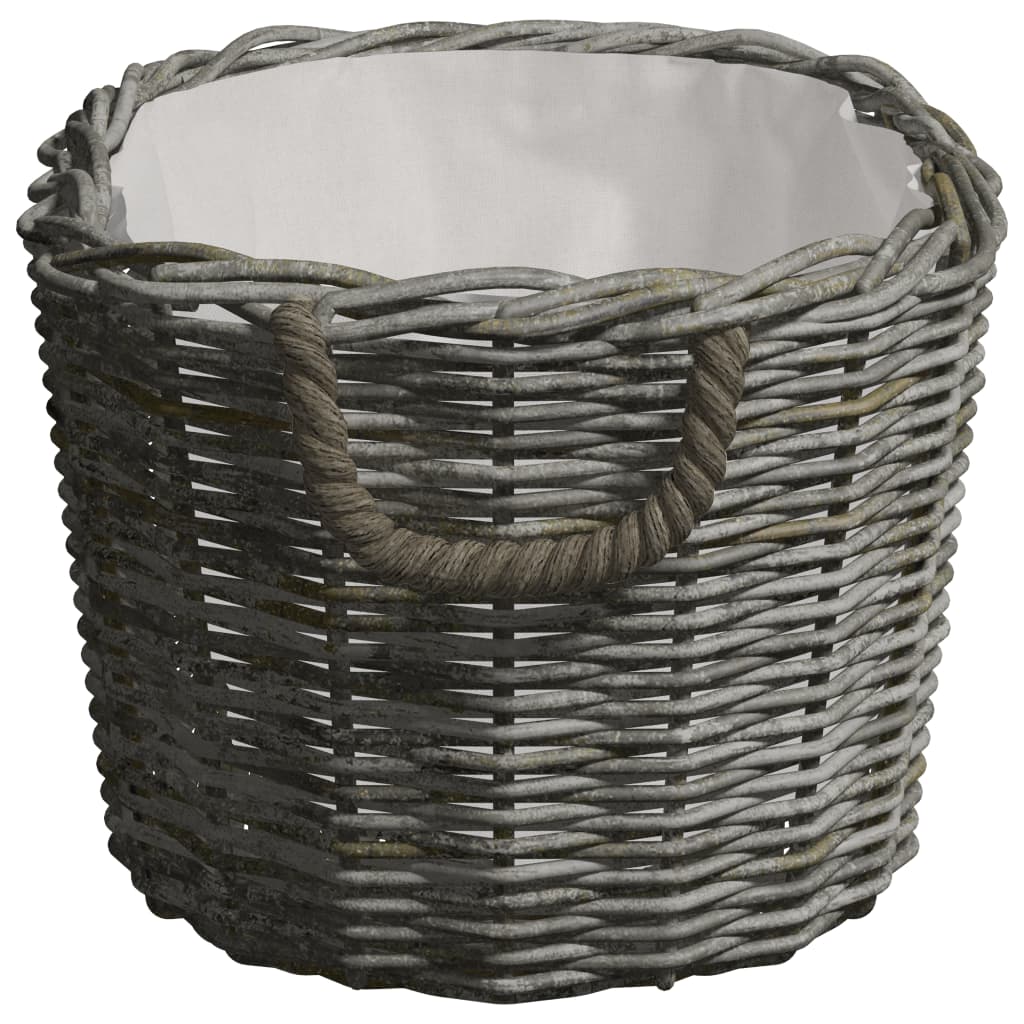 Cesta per Legna con Maniglie 59x42x28 cm Salice Grigia
