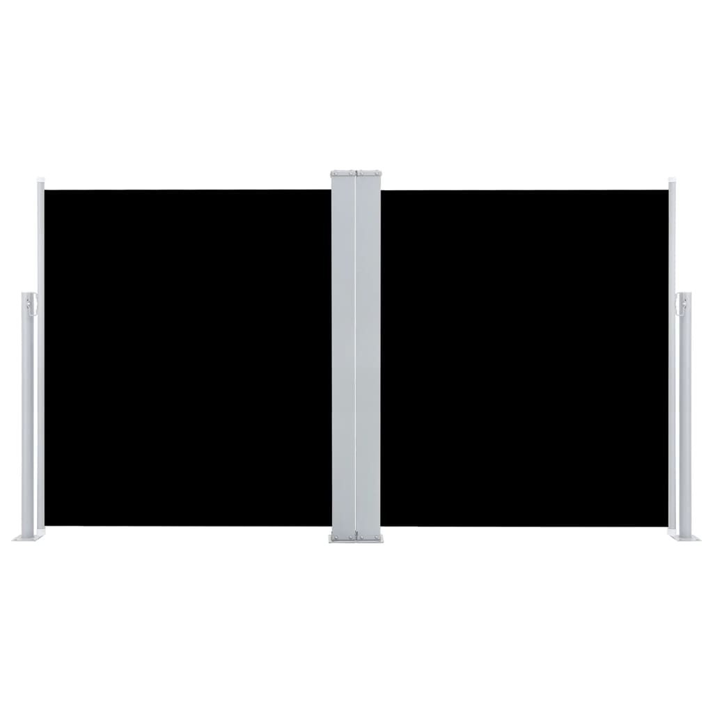 Tenda da Sole Due Lati Retrattile per Patio 170x600 cm Nera