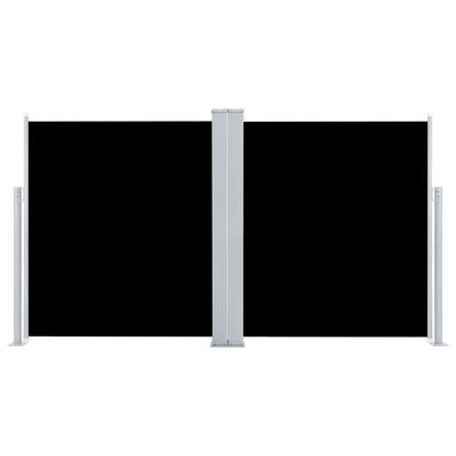 Tenda da Sole Due Lati Retrattile per Patio 170x600 cm Nera