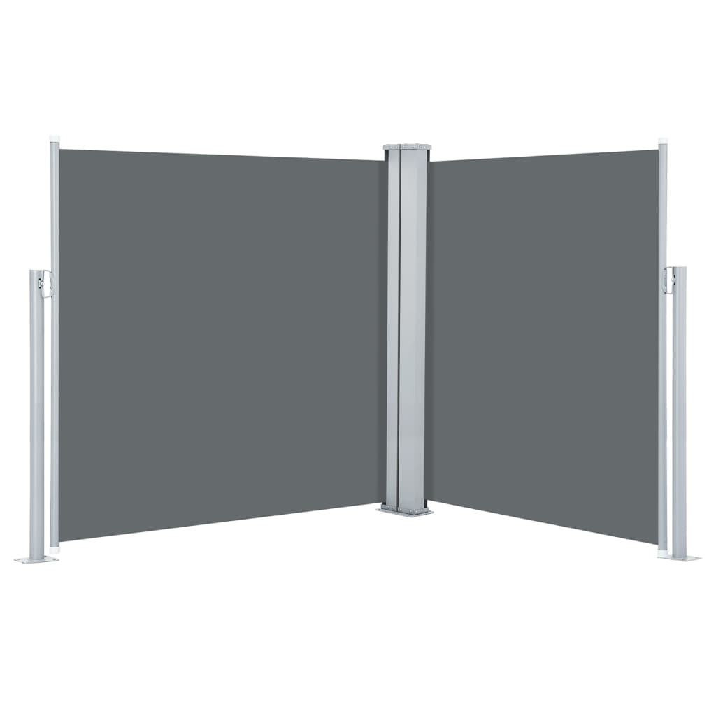 Tenda da Sole Due Lati Retrattile per Patio 170x600cm Antracite