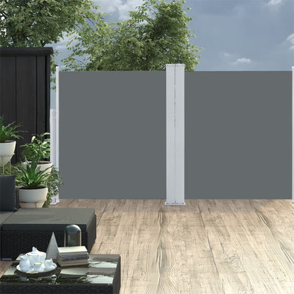 Tenda da Sole Due Lati Retrattile per Patio 170x600cm Antracite