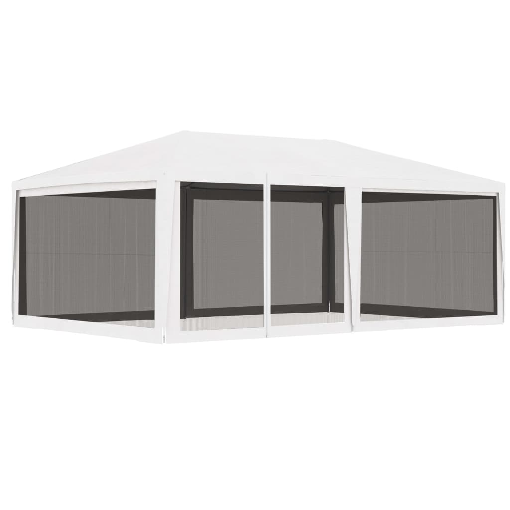 Tendone per Feste con 4 Pareti in Rete 4x6 m Bianco